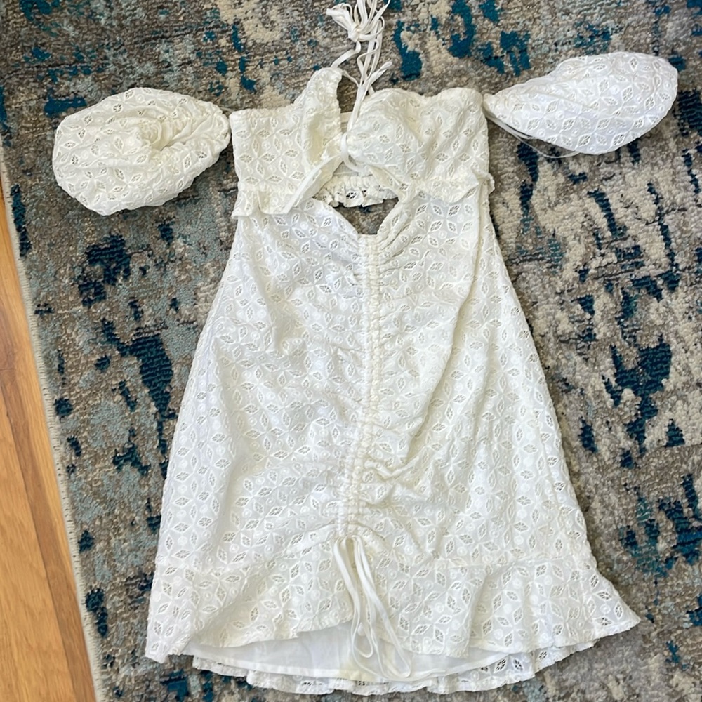 For love and lemons white mini dress